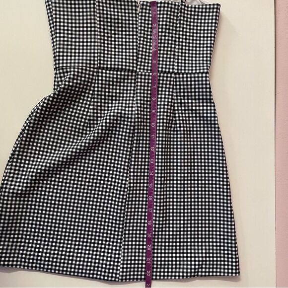 French Connection NWT Summer Whisper Black & White Gingham Mini Dress Size 0 - Picture 8 of 13
